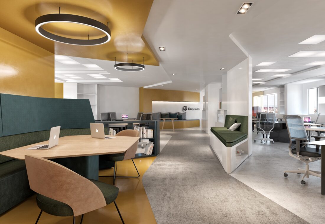 LINEDATA — projet d'aménagement d'espaces par IDENTITY+PARTNERS, vue 1